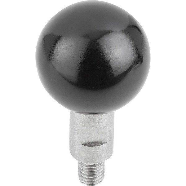 Kipp Ball Grip Revolving D1=50 D=M12X21 Thermoset, Comp:Stainless Steel K0726.1121